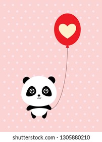 cute panda valentine greeting card
