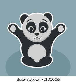 Cute panda vector.