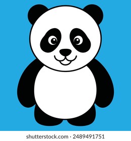 Nette Panda Vektorgrafik Illustration. Panda Bär Vektorillustration. Panda Clipart, niedliches Tier-Set. Nette Panda-Illustration Vektorgrafik Bild. Vektorillustration. Silhouette.