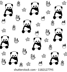 Cute panda vector. Panda baby