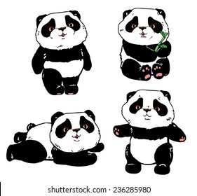 Cute panda vector. Panda baby