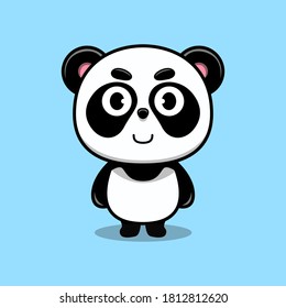Cute panda vector. Cartoon animal illustration