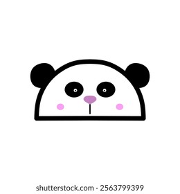 cute panda vector, cartoon panda face, drawing a panda face easy and simple full color