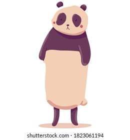 Cute panda vector cartoon illustration isolated on a white background.