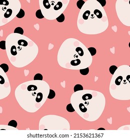 Panda pute. Vektorgrafik. Cartoon-Stil. Nahtloses Muster, Hintergrund, Tapete. Perfekt für Drucke