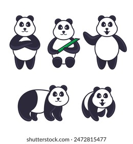 Nette Panda Vektorgrafik Zeichen Illustration