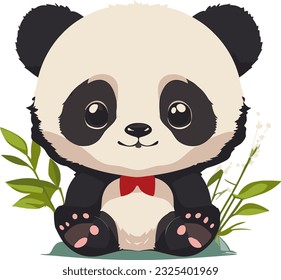 Caricatura de diseño de vector de panda cúpula