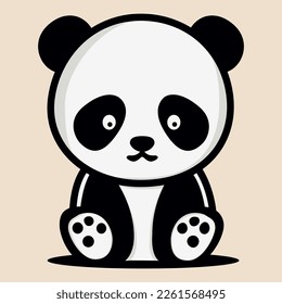 Cosa Panda. Caricatura de icono vector. Diseño del logotipo de animales salvajes