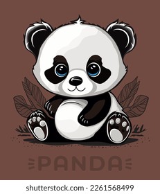 Cute Panda. Vector Icon Cartoon Character. Wildlife Animal Logo Design