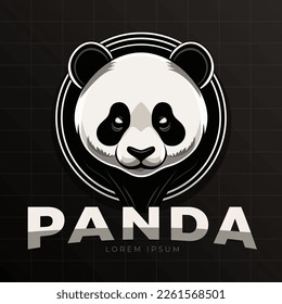 Cute Panda. Vector Icon Cartoon Character. Wildlife Animal Logo Design