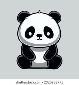 Cute Panda. Vektorsymbol-Cartoon-Zeichen. Tierlogo