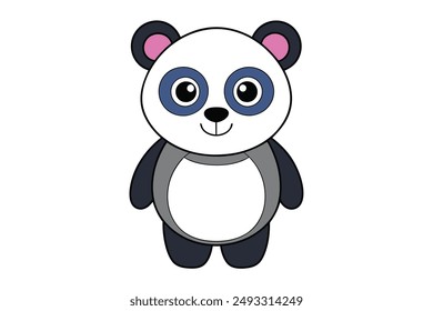 Cute Panda Vector Illustration - Cartoon, Clipart  Line Art Design Vector illustration of a cute panda in cartoon, clipart, and line art styles