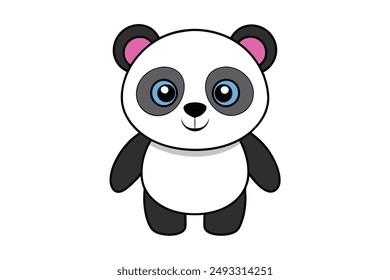 Cute Panda Vector Illustration - Cartoon, Clipart  Line Art Design Vector illustration of a cute panda in cartoon, clipart, and line art styles