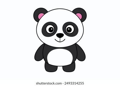 Cute Panda Vector Illustration - Cartoon, Clipart  Line Art Design Vector illustration of a cute panda in cartoon, clipart, and line art styles