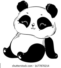 Cute Panda Vector Illustration Children Print Stock Vector (Royalty ...