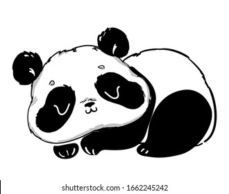 Cute Panda Vector illustration. Children's print for t-shirt.