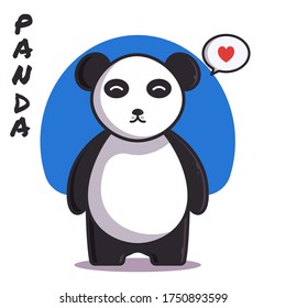 Cute Panda Vector Illustration. Flat Cartoon Style