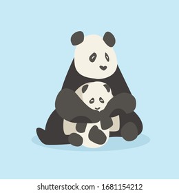süße Panda-Vektorillustration-Illustration. Funny Lazy Logo Panda Tier Logo Grammatik Symbol.
