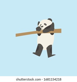 cute panda vector illustration. Funny Lazy Logo Panda animal Logo gram concept icon.
