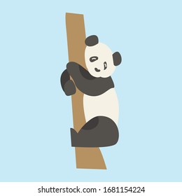 cute panda vector illustration. Funny Lazy Logo Panda animal Logo gram concept icon.