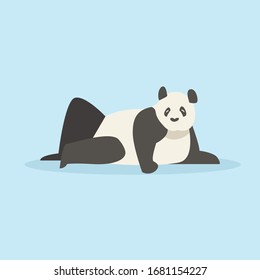 linda ilustración vectorial panda. Icono del concepto del logotipo de los animales pandas con el logotipo de los animales Lazy.