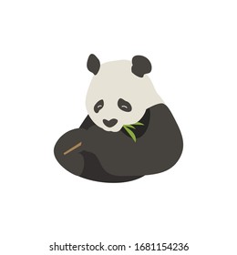 süße Panda-Vektorillustration-Illustration. Funny Lazy Logo Panda Tier Logo Grammatik Symbol.