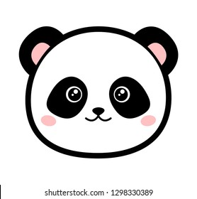 Cute panda. Vector illustration isolated on white background