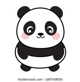 Cute panda vector illustration isolated on white background.