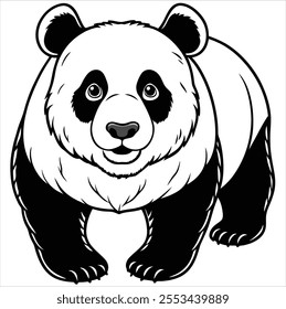 Cute panda vector illustration. Panda isolated on white background.

