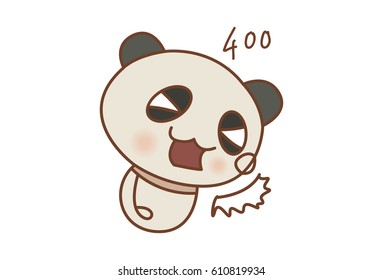 Cute Panda. Vector illustration. Isolated on white background.