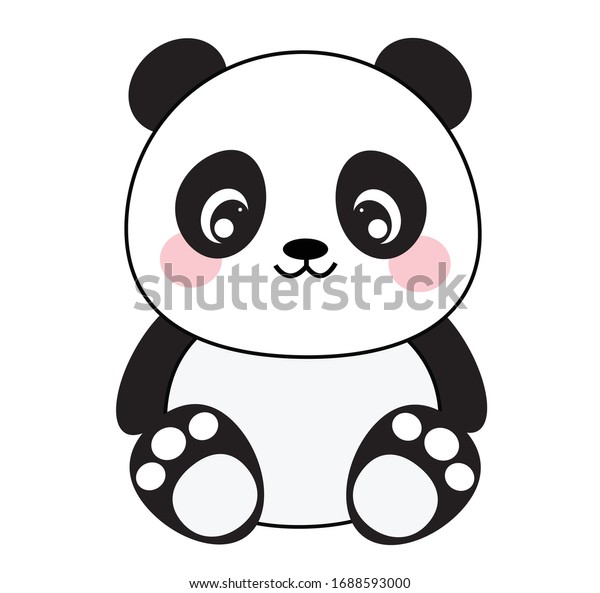 Cute Panda Vector Illustration Panda Isolated Stock Vector (Royalty ...