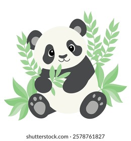 cute panda vector illustration for kids