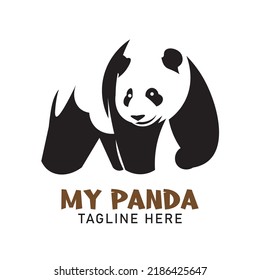 Ilustración vectorial de Panda Cute en el logotipo de estilo moderno, perfecto para el diseño del logotipo de marca 
