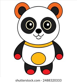Cute Panda vector illustration on white background