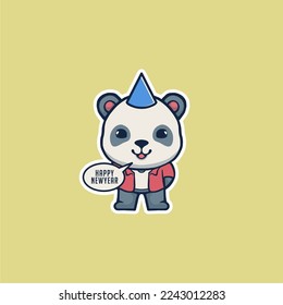 CUTE PANDA VECTOR NEW YEAR