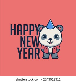 CUTE PANDA VECTOR NEW YEAR