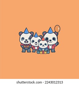 CUTE PANDA VECTOR NEW YEAR