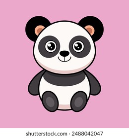 Cute Panda vector style illustration