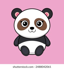 Ilustración linda del estilo del Vector del panda