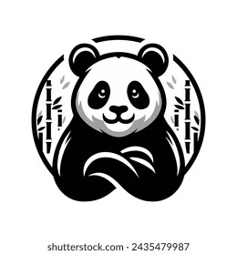 Es ist ein niedlicher Panda-Vektor, den man überall nutzen kann.