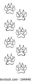 Cute panda walk flat stamp set on white mud backdrop. Freehand line black ink hand drawn vet logotype emblem badge in retro art scribble contour style pen on paper. Top detail view with space for text