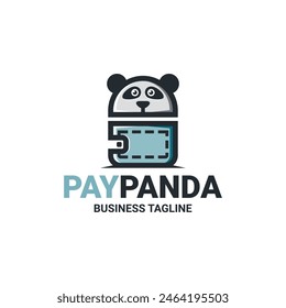 Vector lindo del logotipo de la cartera de panda