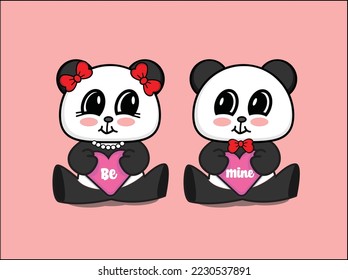 Cute Panda Waving Hand Vector Icon Illustration. Panda Mascot Cartoon Character. Animal Icon Concept White Isolated. Flat Cartoon Style Suitable for Web Landing Page, Banner, Flyer, Sticker, Card