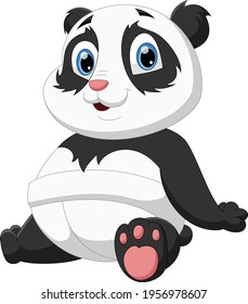 Cute Panda Wearing Headphone On White Stock Vector (royalty Free 