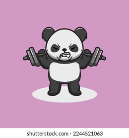 Cute panda workout cartoon illustration