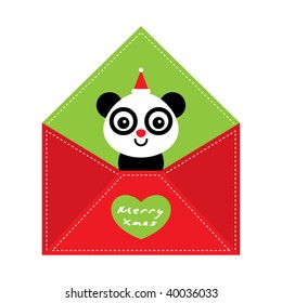 cute panda xmas letter