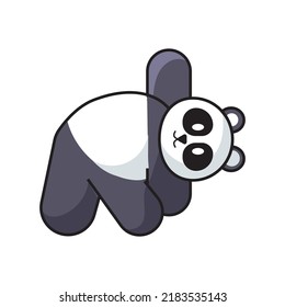 cute panda yoga vector illustration