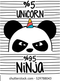 cute panda,ninja panda and unicorn