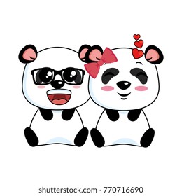 cute pandas lovely emojis kawaii
