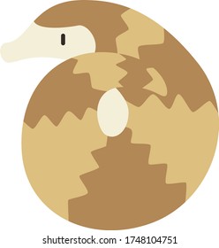 Cute pangolin Cartoon, Vector illustration pangolin on a white background. Drawing for children